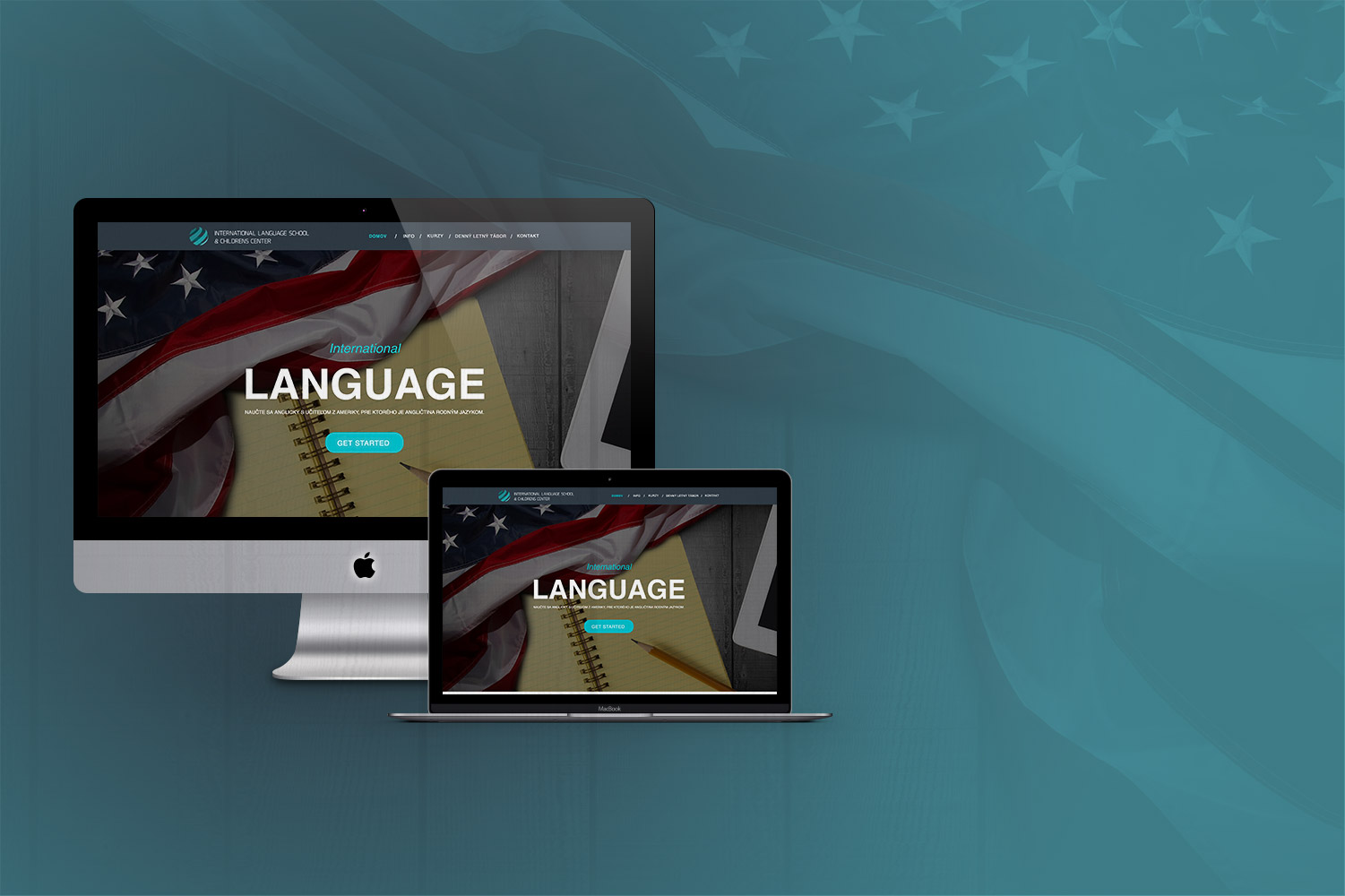 Language school, logo and web design image